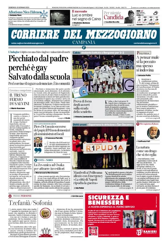 Prima-pagina-corriere del mezzogiorno-del-2025-01-19